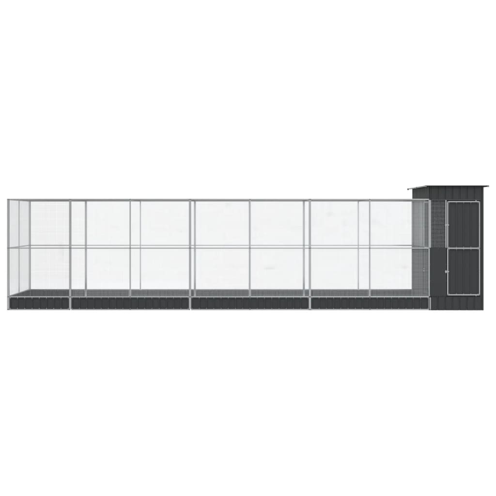 vidaXL Aviary with Extension Silver 830x203x216 cm Steel 3