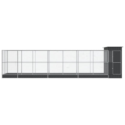 vidaXL Aviary with Extension Silver 830x203x216 cm Steel 3