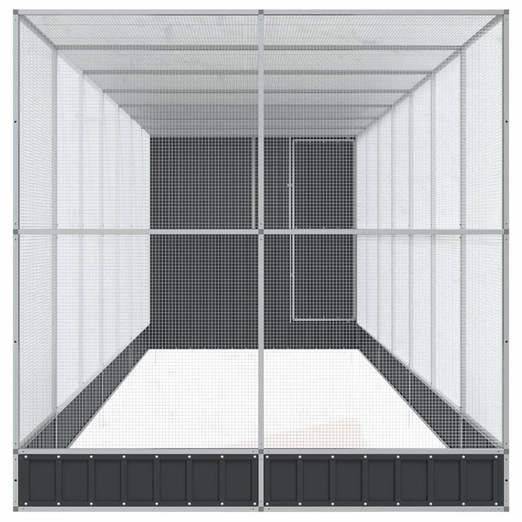 vidaXL Aviary with Extension Silver 830x203x216 cm Steel 4