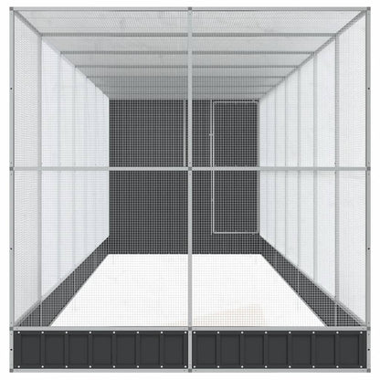 vidaXL Aviary with Extension Silver 830x203x216 cm Steel 4