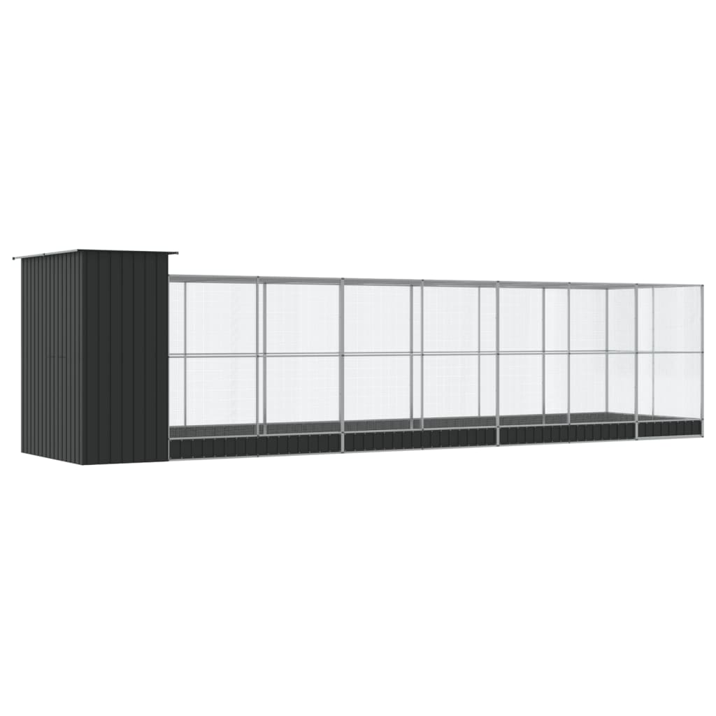 vidaXL Aviary with Extension Silver 830x203x216 cm Steel 5