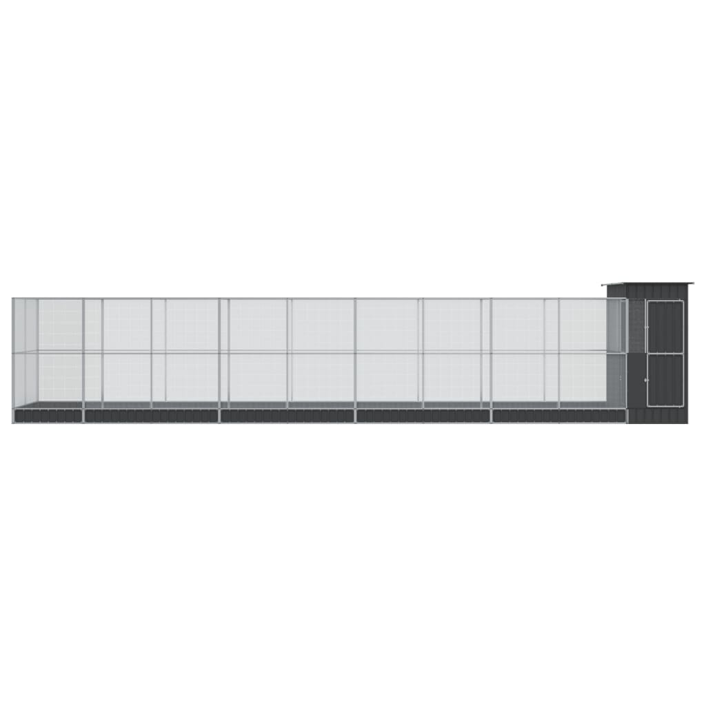 vidaXL Aviary with Extension Silver 1037x203x216 cm Steel 3