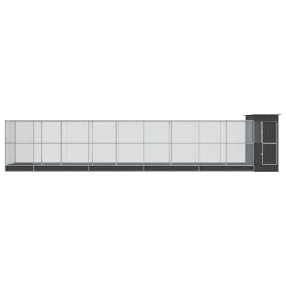 vidaXL Aviary with Extension Silver 1037x203x216 cm Steel 3