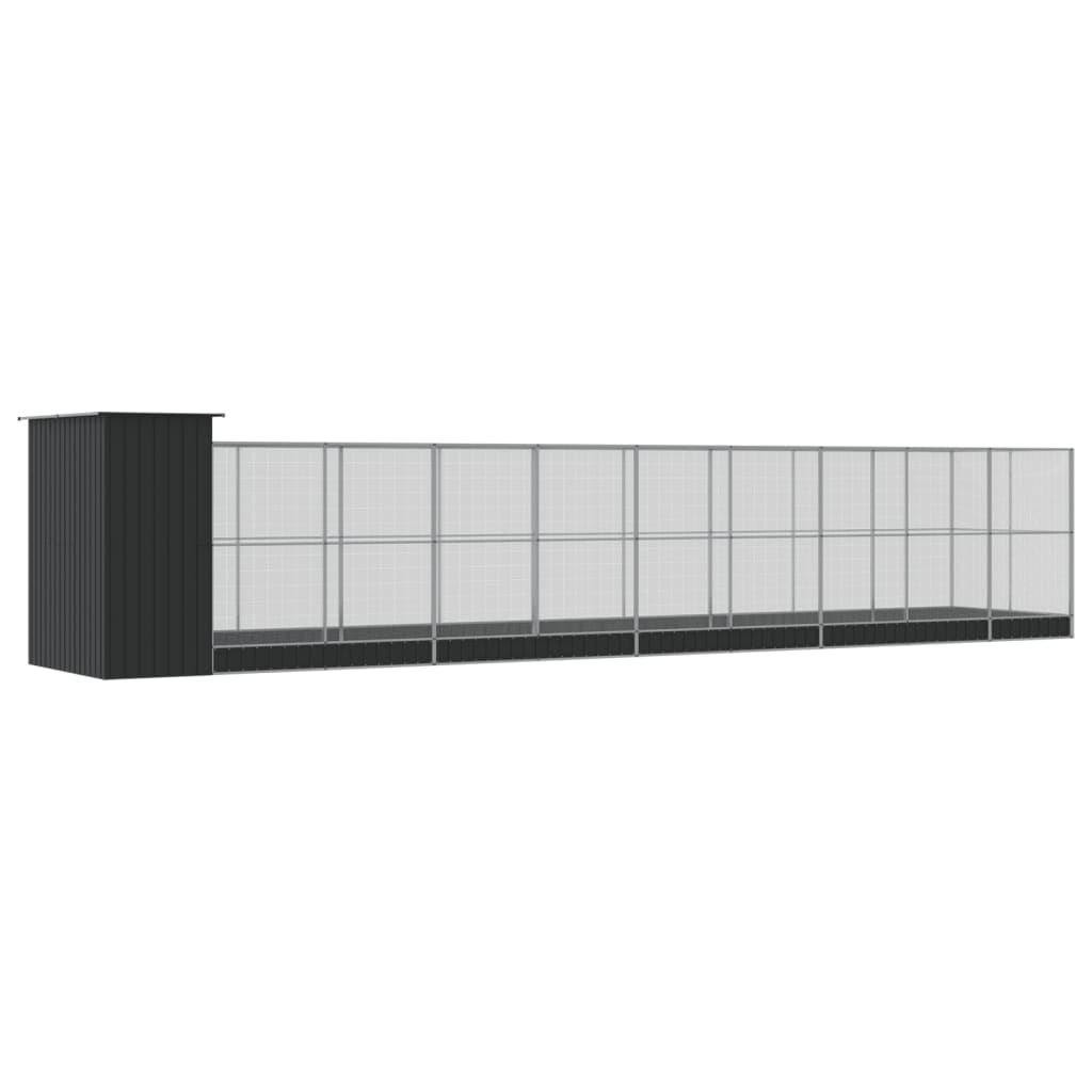vidaXL Aviary with Extension Silver 1037x203x216 cm Steel 5