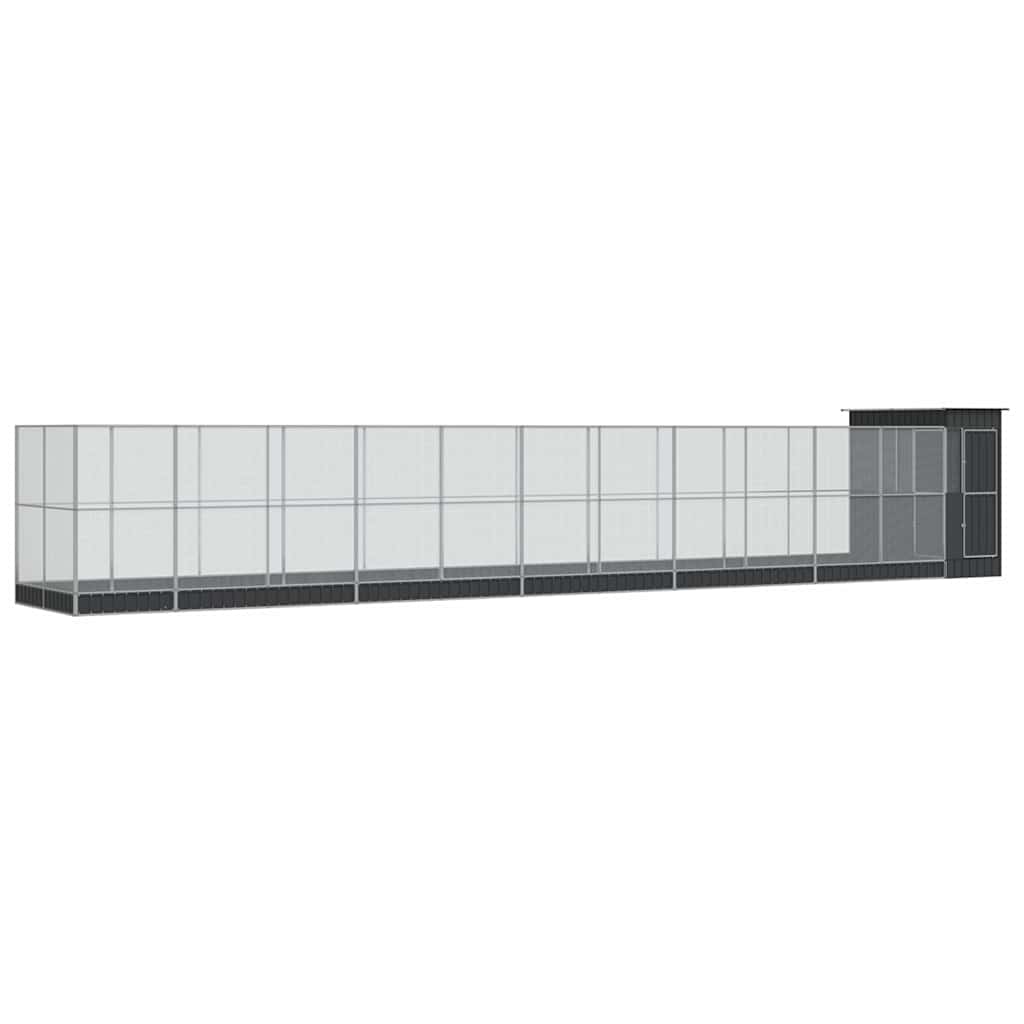 vidaXL Aviary with Extension Silver 1244x203x216 cm Steel 2
