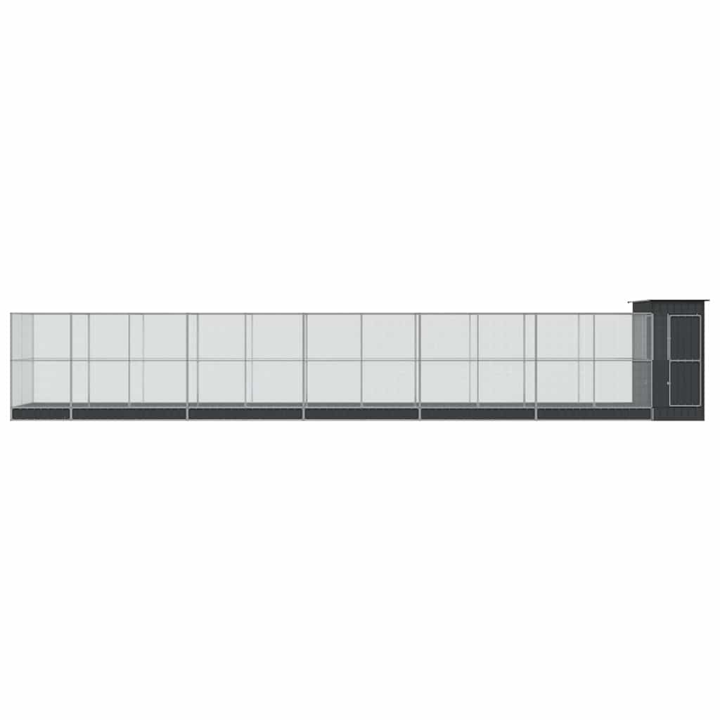 vidaXL Aviary with Extension Silver 1244x203x216 cm Steel 3