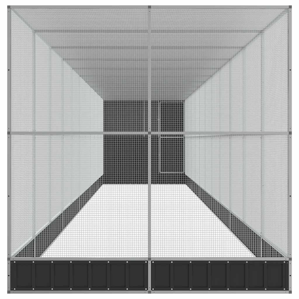 vidaXL Aviary with Extension Silver 1244x203x216 cm Steel 4