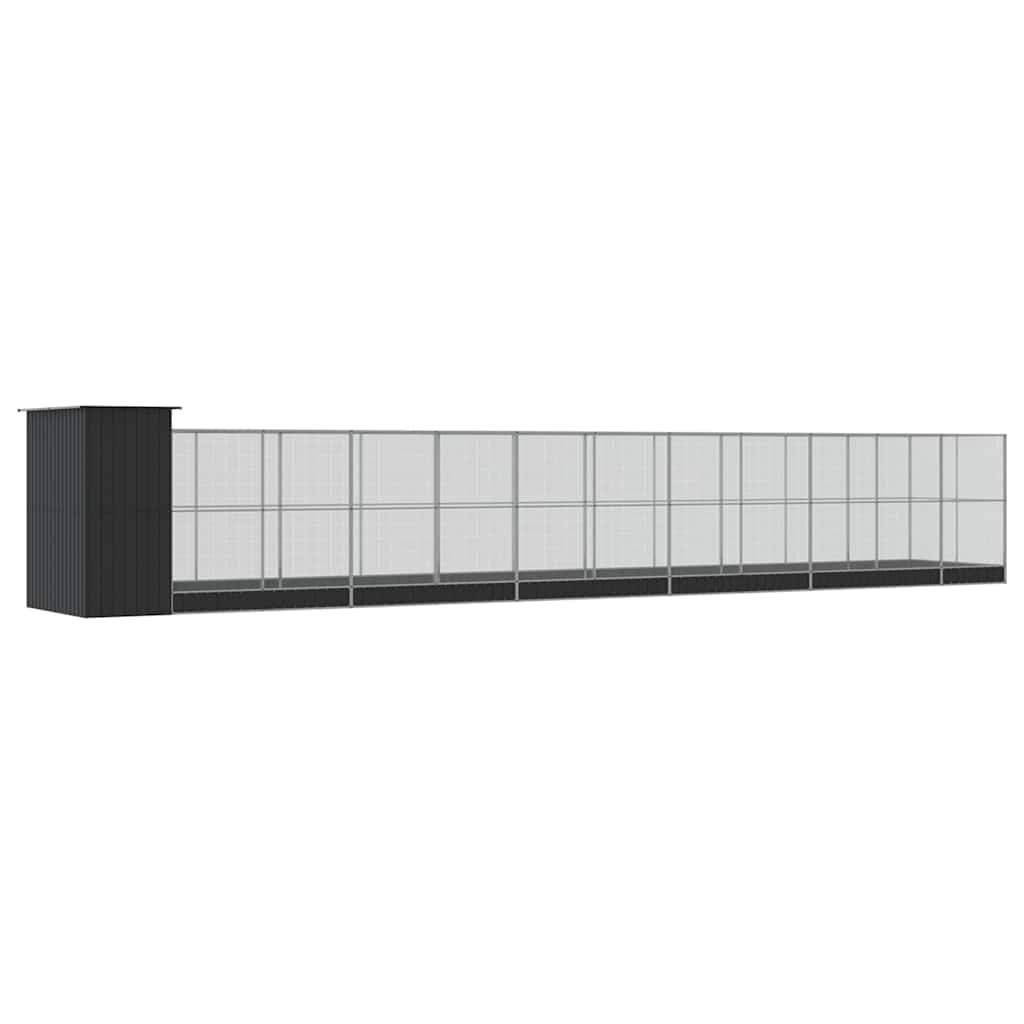 vidaXL Aviary with Extension Silver 1244x203x216 cm Steel 5