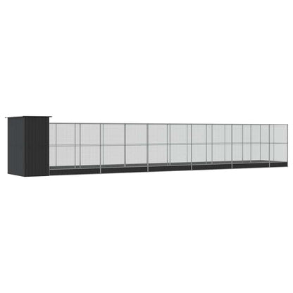 vidaXL Aviary with Extension Silver 1244x203x216 cm Steel 5