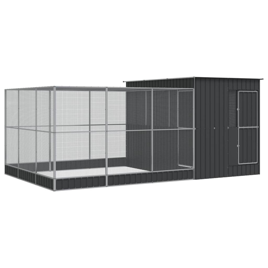 vidaXL Aviary with Extension Silver 497x303x216 cm Steel 2