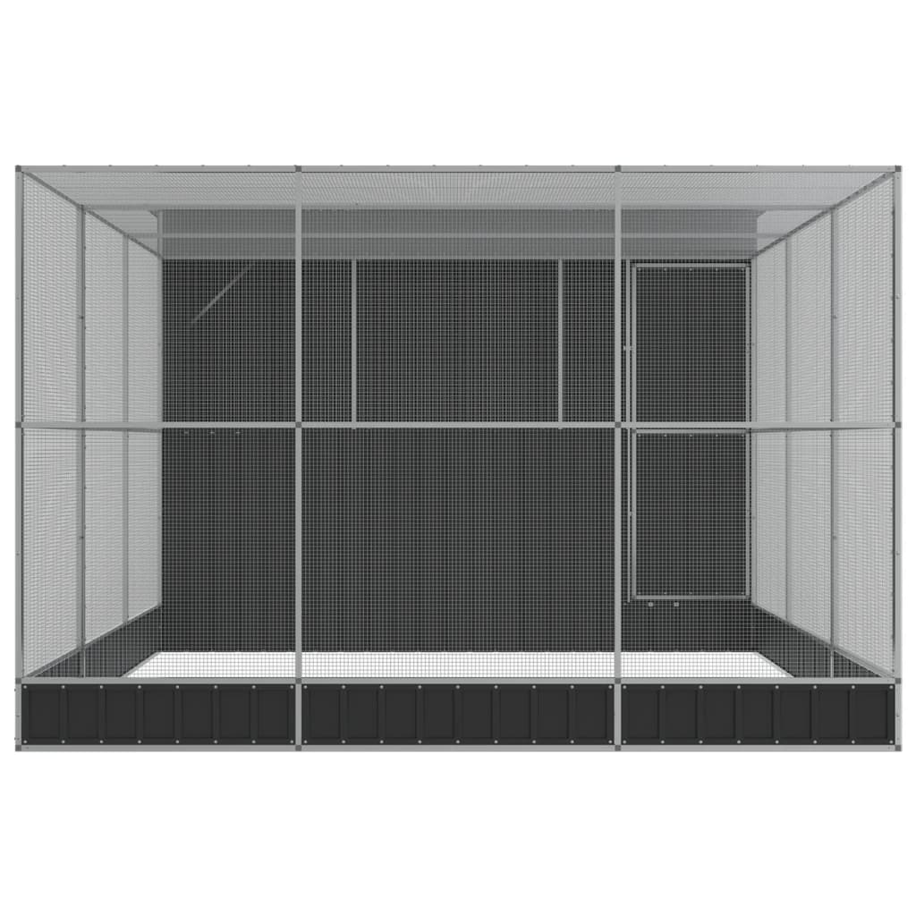 vidaXL Aviary with Extension Silver 497x303x216 cm Steel 4