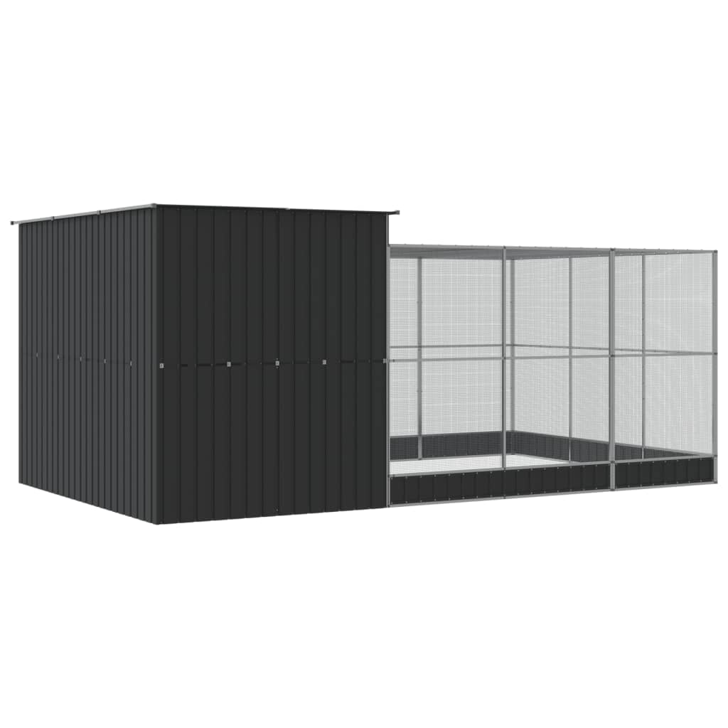 vidaXL Aviary with Extension Silver 497x303x216 cm Steel 5