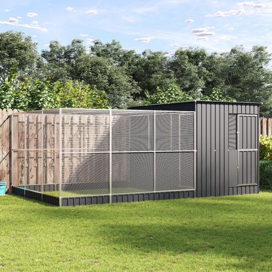 vidaXL Aviary with Extension Silver 497x303x216 cm Steel 1
