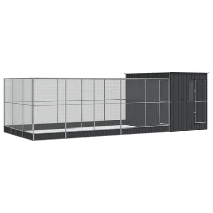vidaXL Aviary with Extension Silver 704x303x216 cm Steel 2