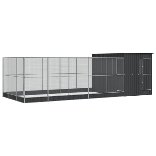 vidaXL Aviary with Extension Silver 704x303x216 cm Steel 2
