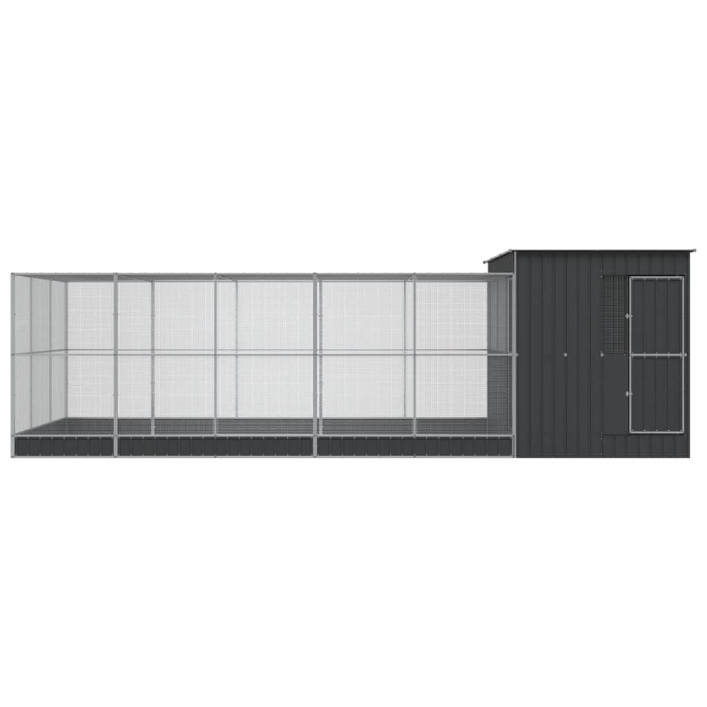 vidaXL Aviary with Extension Silver 704x303x216 cm Steel 3