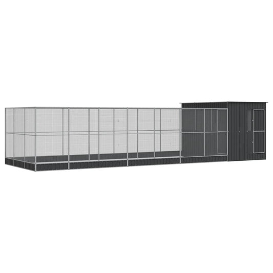 vidaXL Aviary with Extension Silver 911x303x216 cm Steel 2