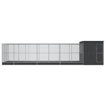 vidaXL Aviary with Extension Silver 911x303x216 cm Steel 3