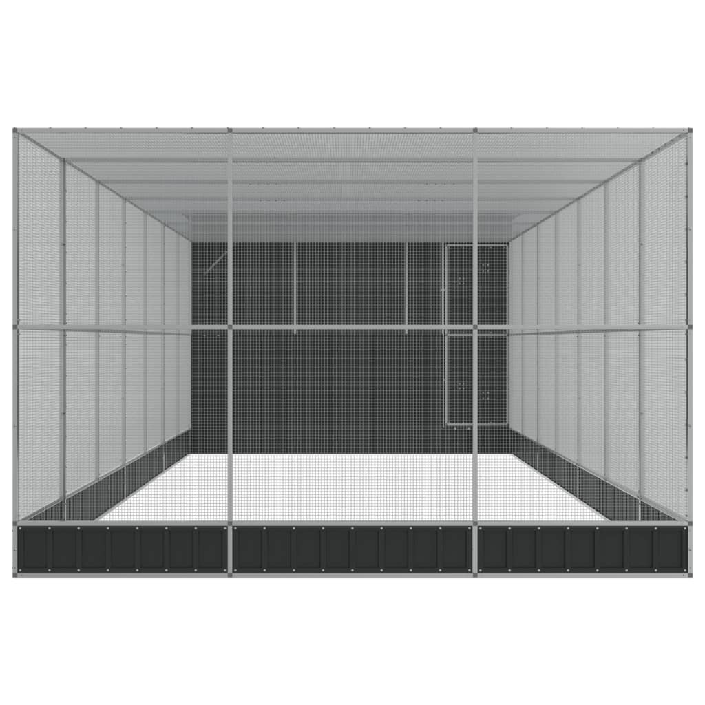 vidaXL Aviary with Extension Silver 911x303x216 cm Steel 4