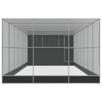 vidaXL Aviary with Extension Silver 911x303x216 cm Steel 4