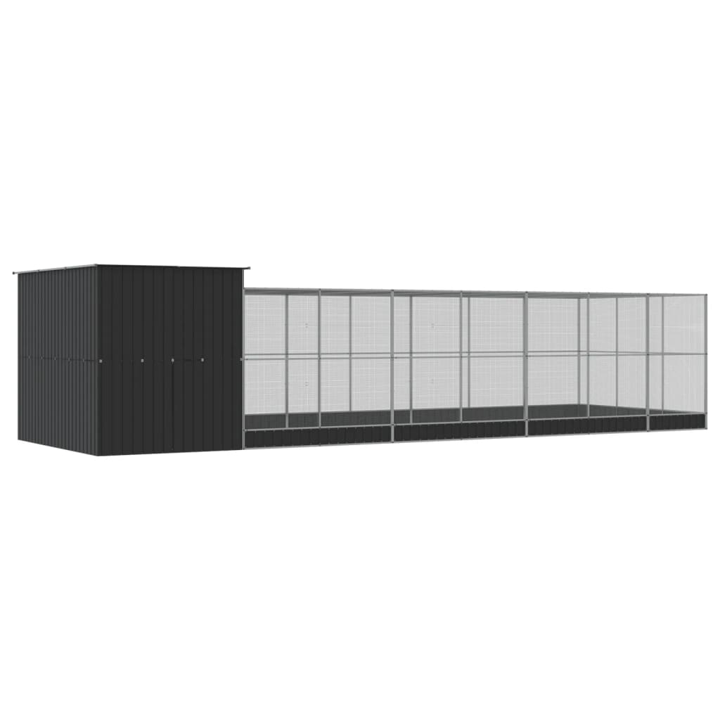 vidaXL Aviary with Extension Silver 911x303x216 cm Steel 5