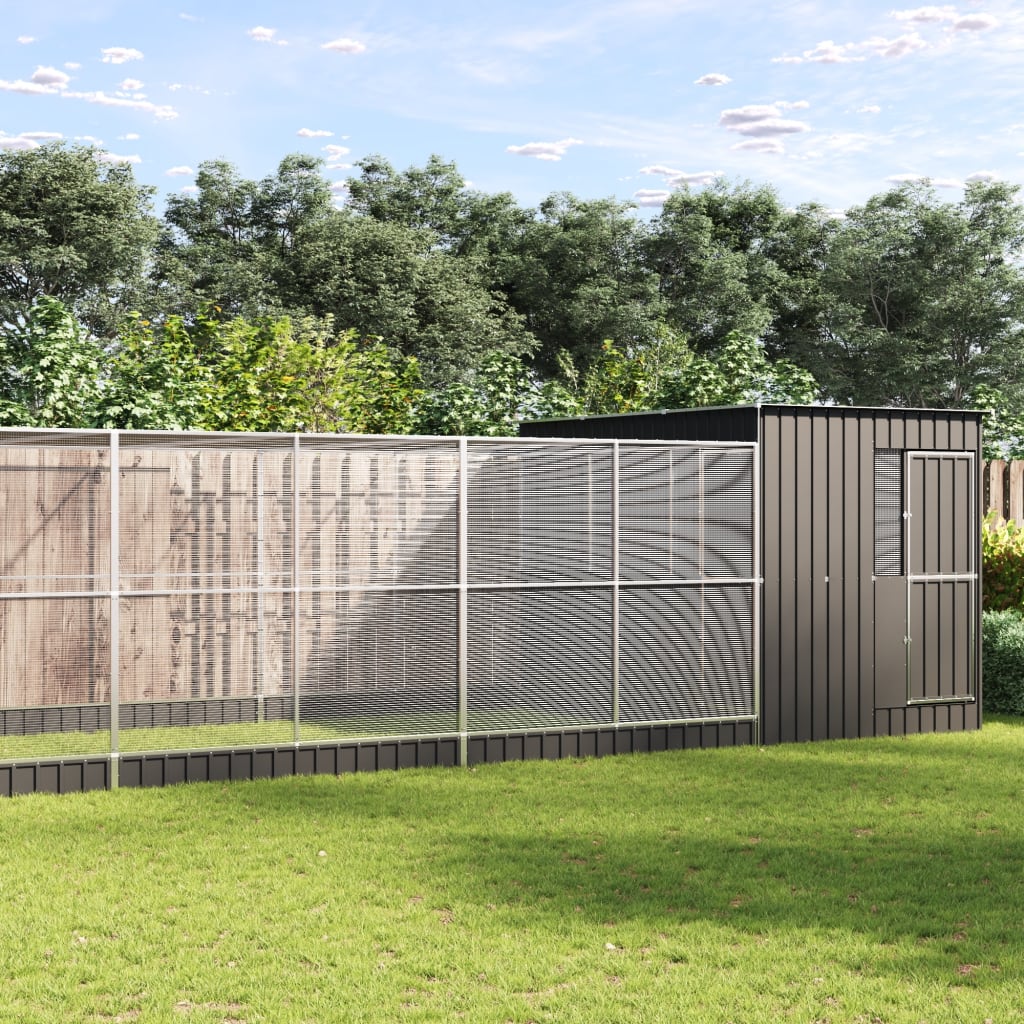 vidaXL Aviary with Extension Silver 911x303x216 cm Steel 1