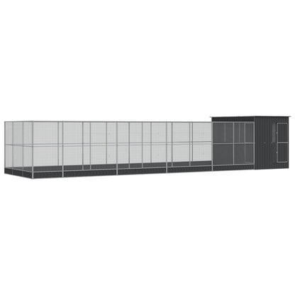 vidaXL Aviary with Extension Silver 1118x303x216 cm Steel 2