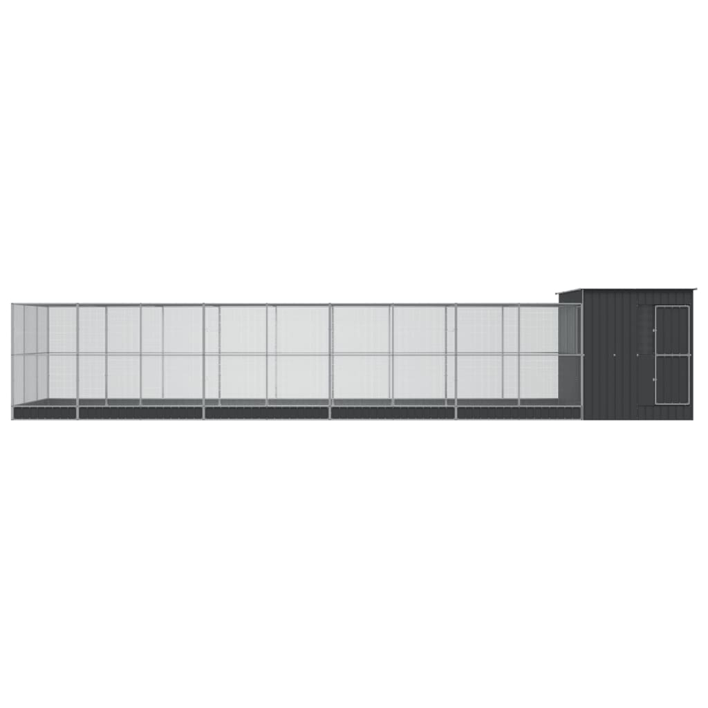 vidaXL Aviary with Extension Silver 1118x303x216 cm Steel 3