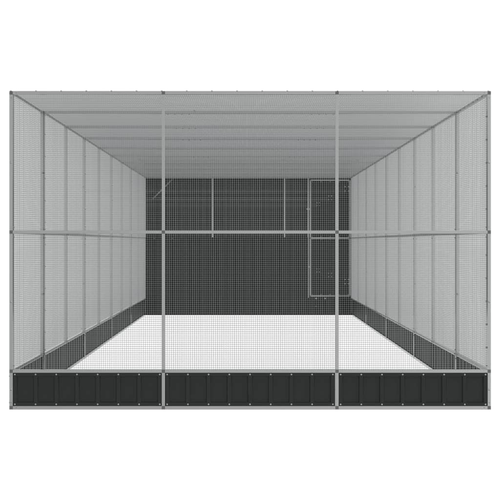 vidaXL Aviary with Extension Silver 1118x303x216 cm Steel 4