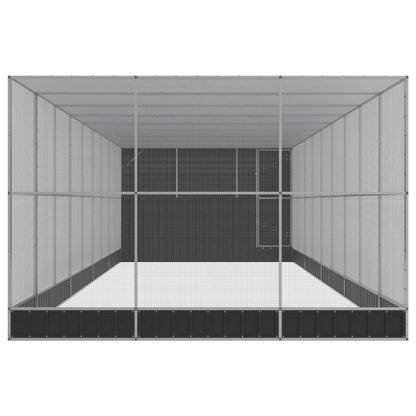 vidaXL Aviary with Extension Silver 1118x303x216 cm Steel 4