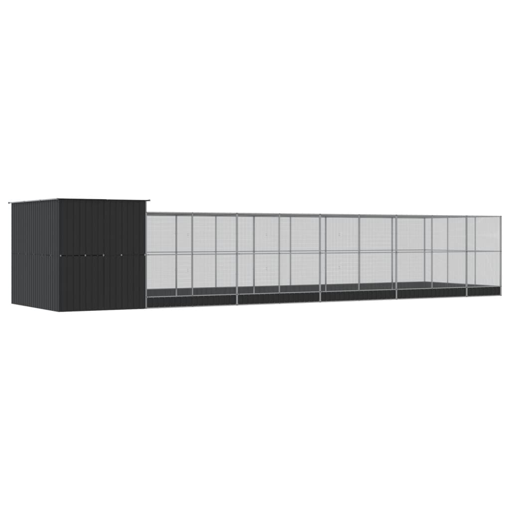 vidaXL Aviary with Extension Silver 1118x303x216 cm Steel 5