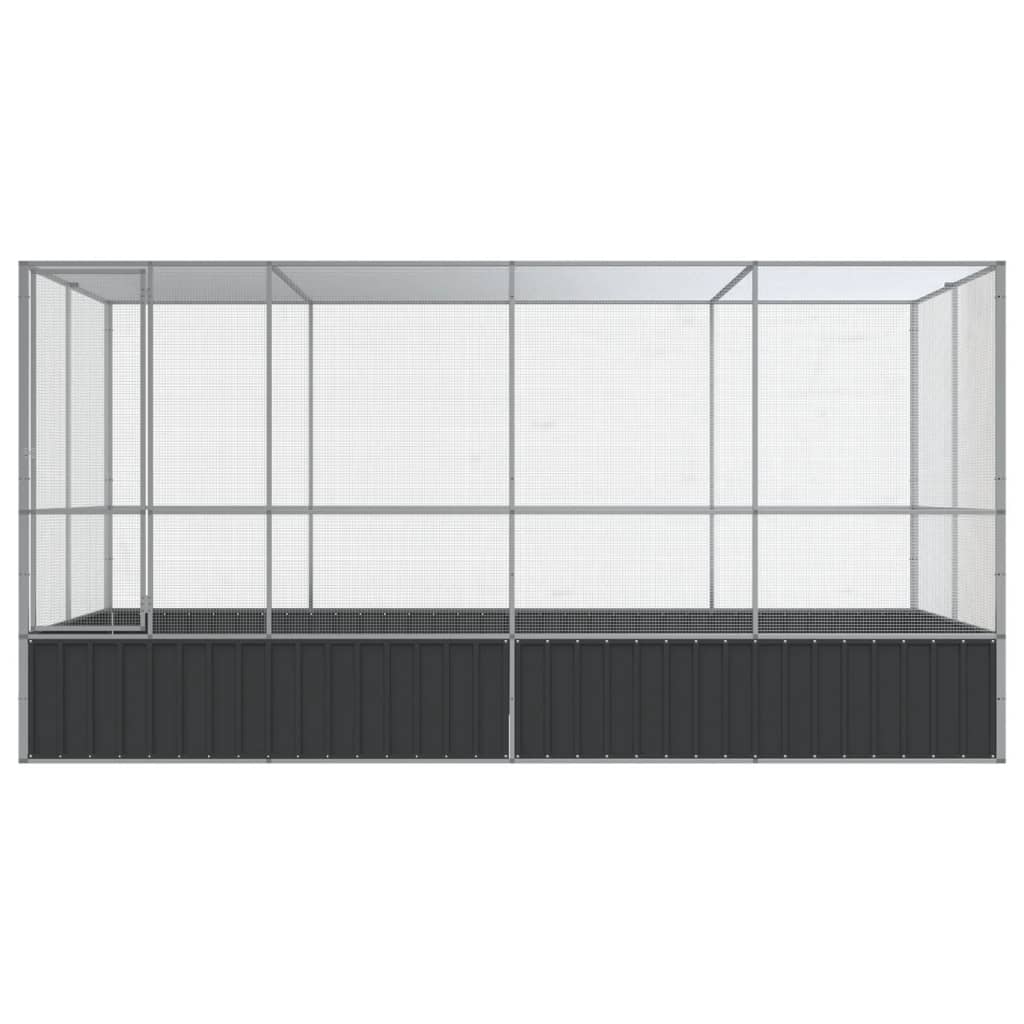 vidaXL Aviary with Extension Silver 418x207x212 cm Steel 3