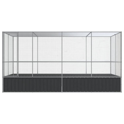 vidaXL Aviary with Extension Silver 418x207x212 cm Steel 3