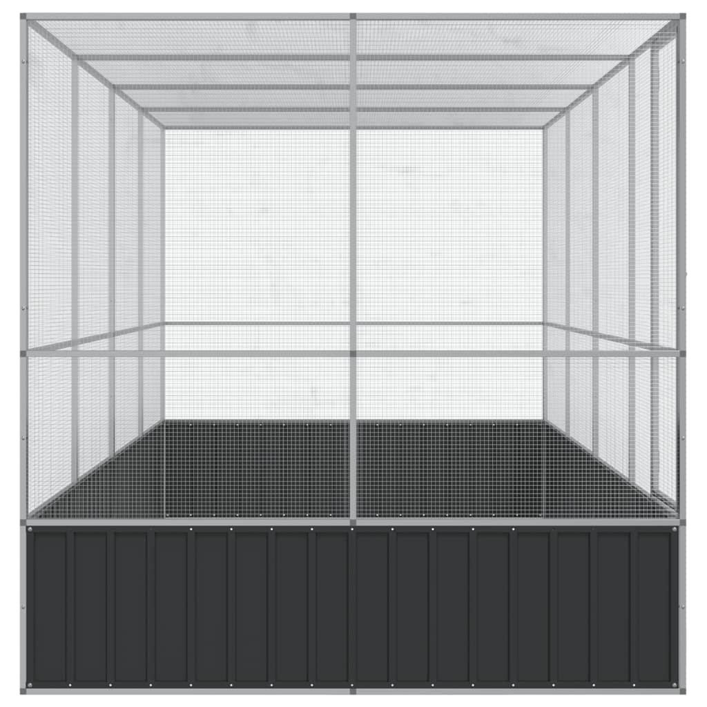 vidaXL Aviary with Extension Silver 418x207x212 cm Steel 4