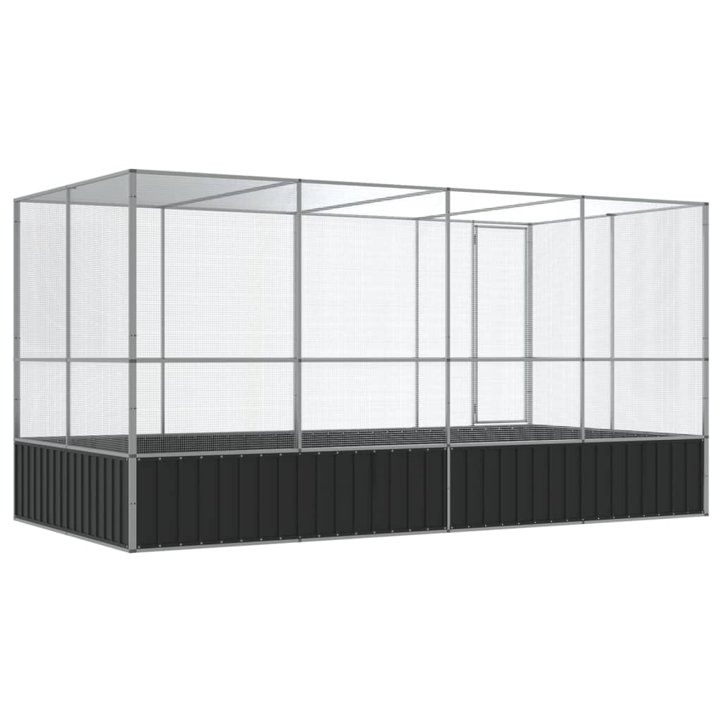 vidaXL Aviary with Extension Silver 418x207x212 cm Steel 5