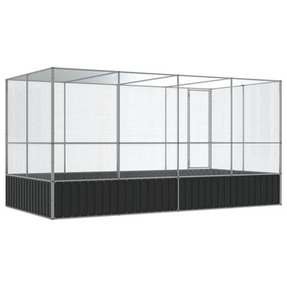 vidaXL Aviary with Extension Silver 418x207x212 cm Steel 5