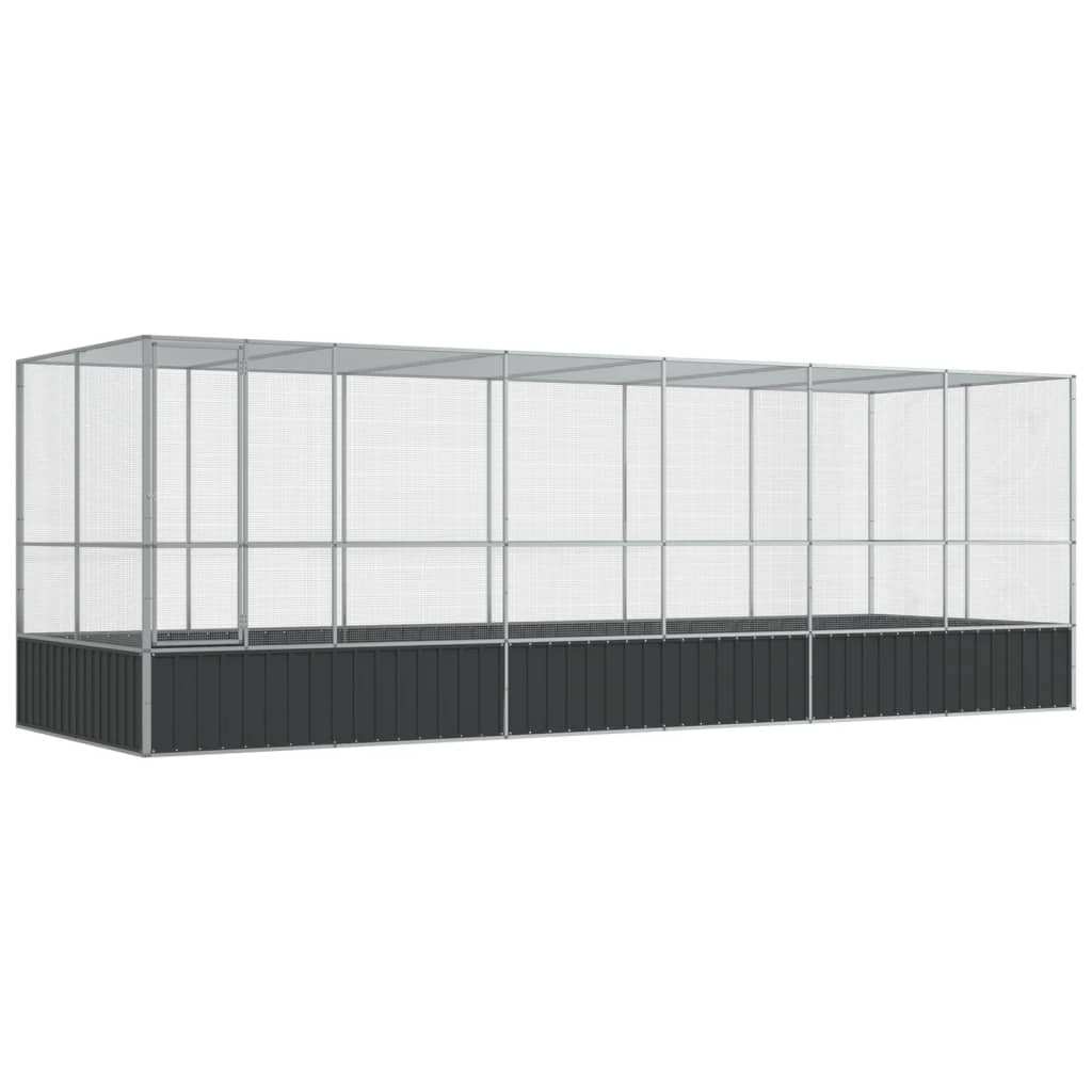 vidaXL Aviary with Extension Silver 625x207x212 cm Steel 2