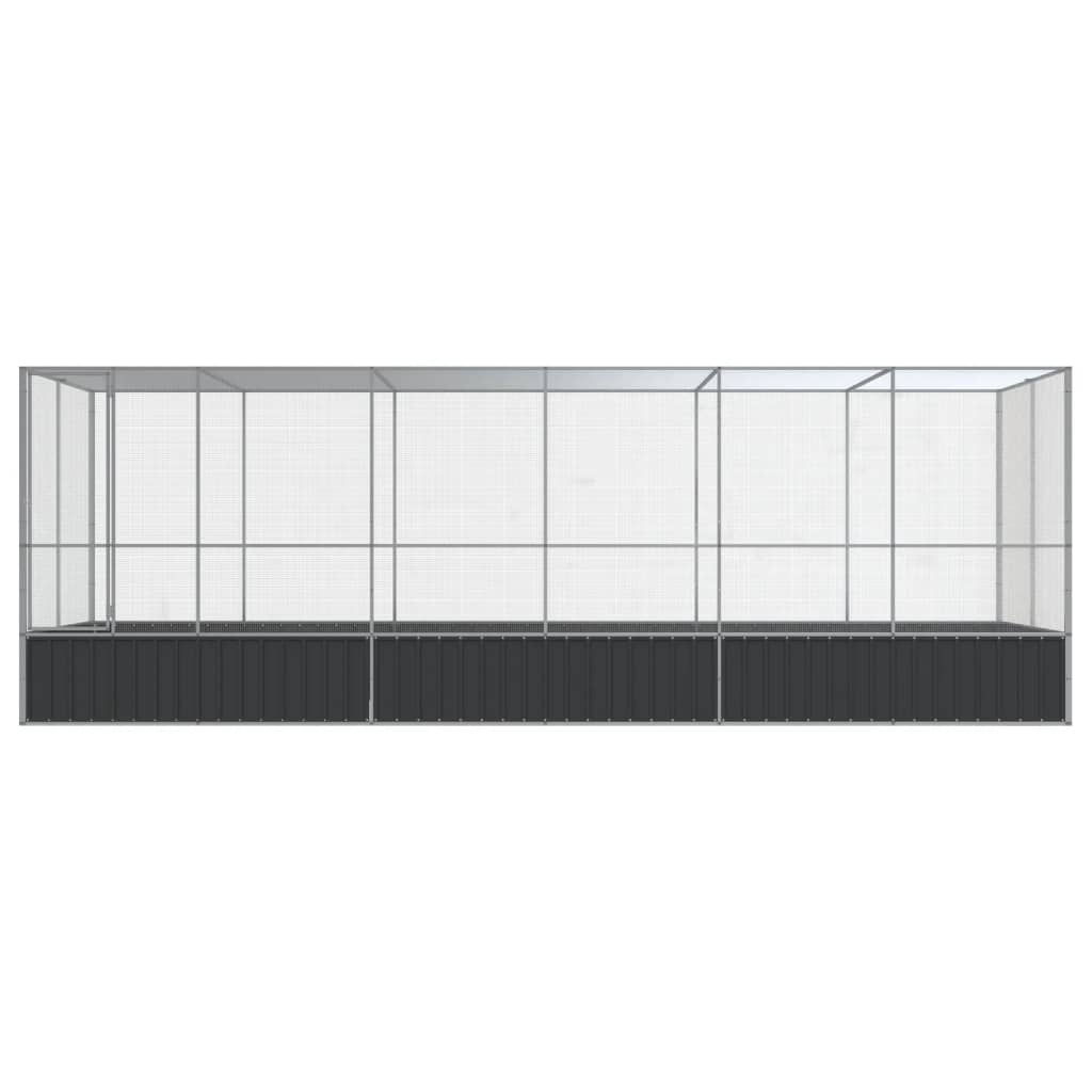 vidaXL Aviary with Extension Silver 625x207x212 cm Steel 3