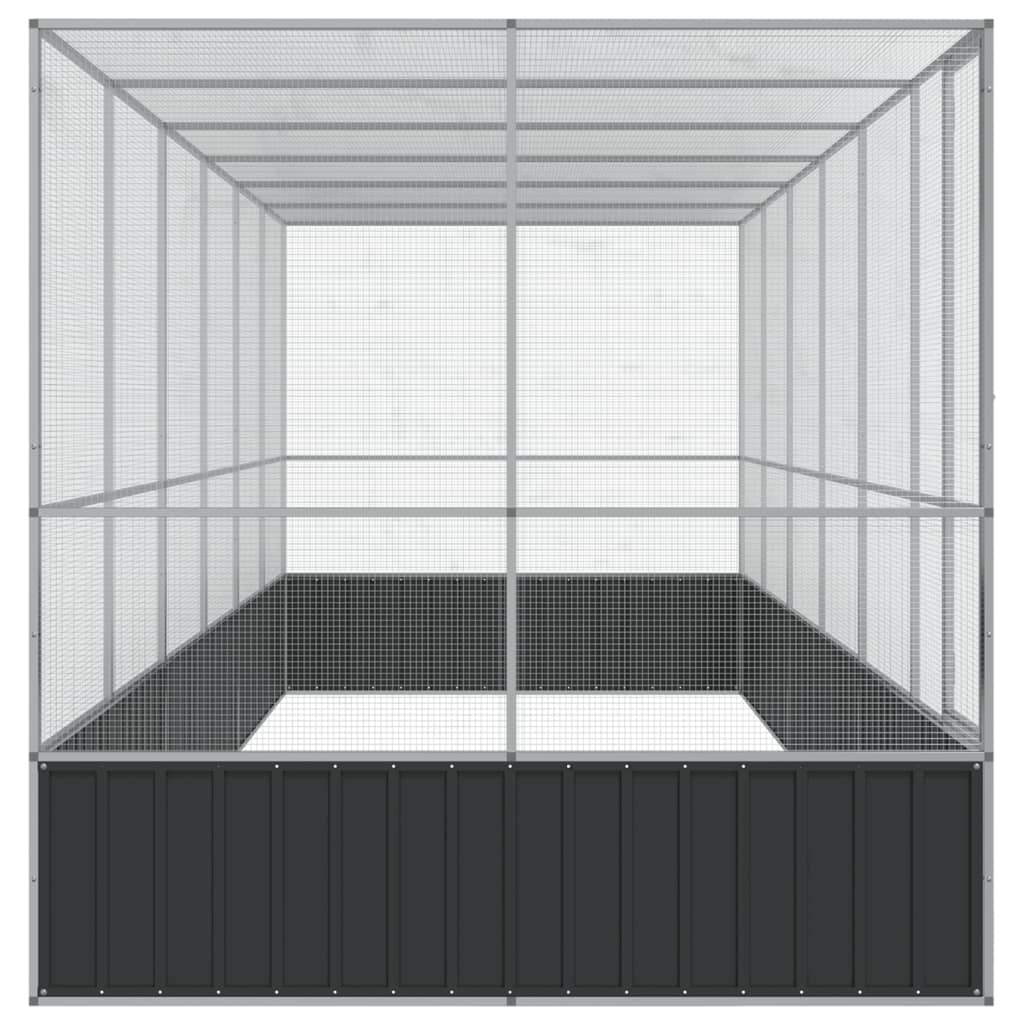 vidaXL Aviary with Extension Silver 625x207x212 cm Steel 4