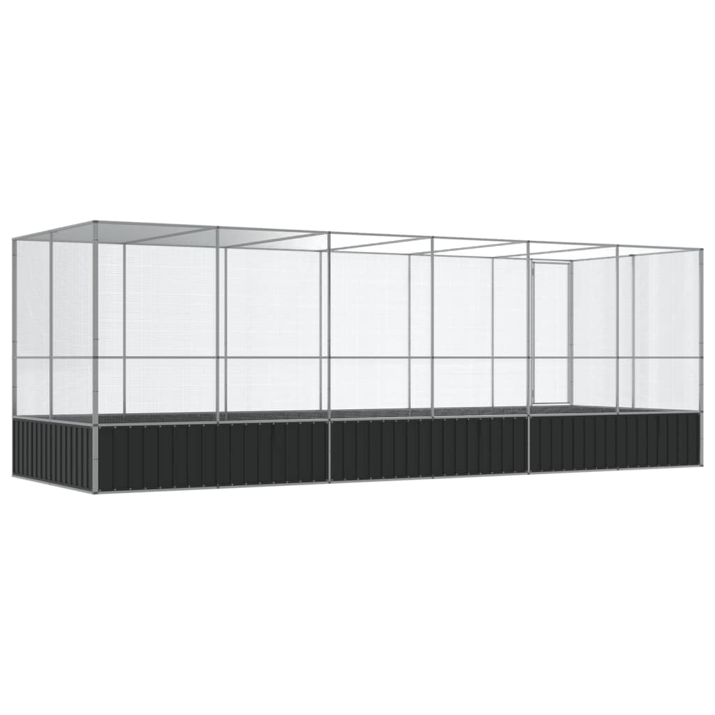 vidaXL Aviary with Extension Silver 625x207x212 cm Steel 5