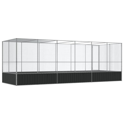 vidaXL Aviary with Extension Silver 625x207x212 cm Steel 5