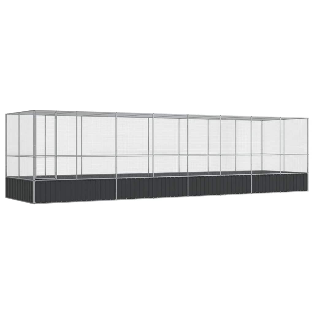 vidaXL Aviary with Extension Silver 832x207x212 cm Steel 2
