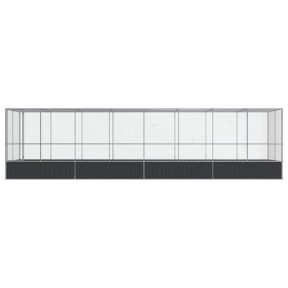 vidaXL Aviary with Extension Silver 832x207x212 cm Steel 3