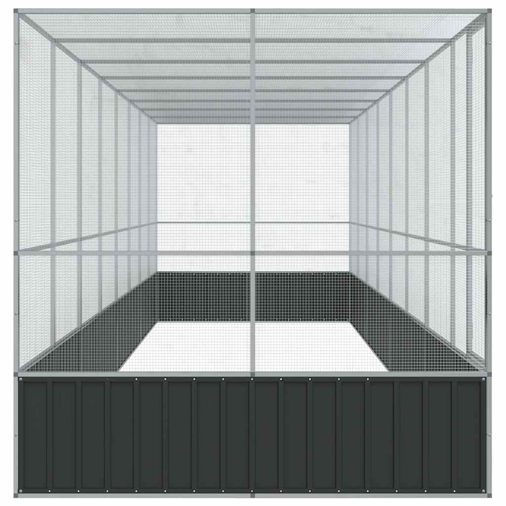 vidaXL Aviary with Extension Silver 832x207x212 cm Steel 4