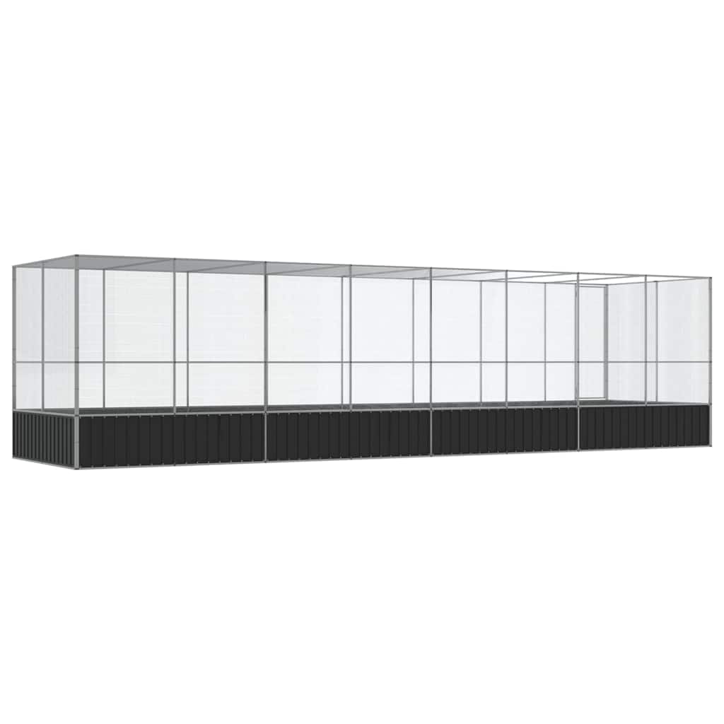 vidaXL Aviary with Extension Silver 832x207x212 cm Steel 5