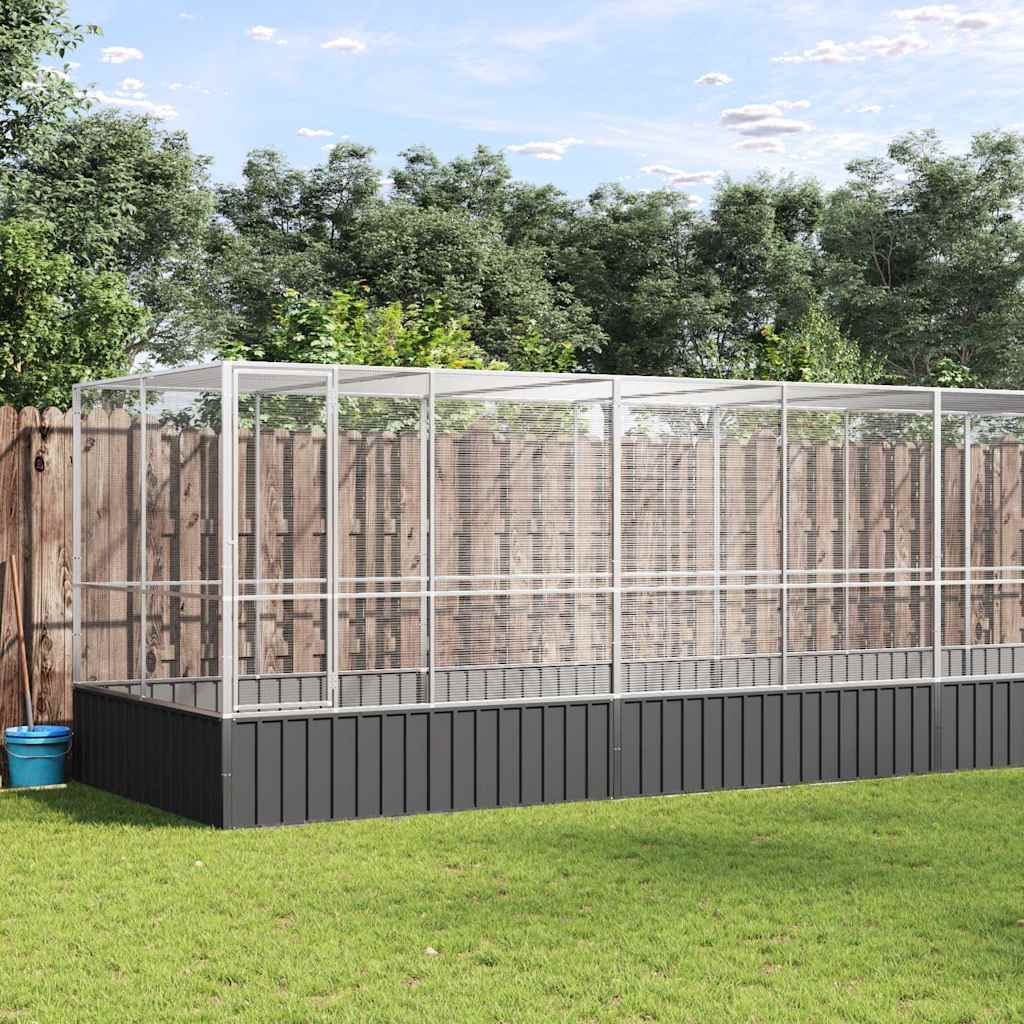 vidaXL Aviary with Extension Silver 832x207x212 cm Steel 1