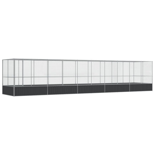 vidaXL Aviary with Extension Silver 1039x207x212 cm Steel 2