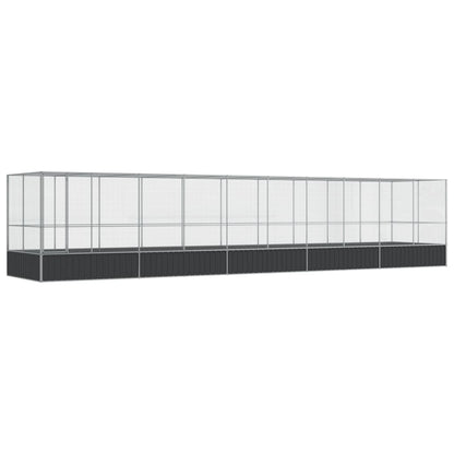 Aviary with Extension Silver Steel 1039 cm 207 cm