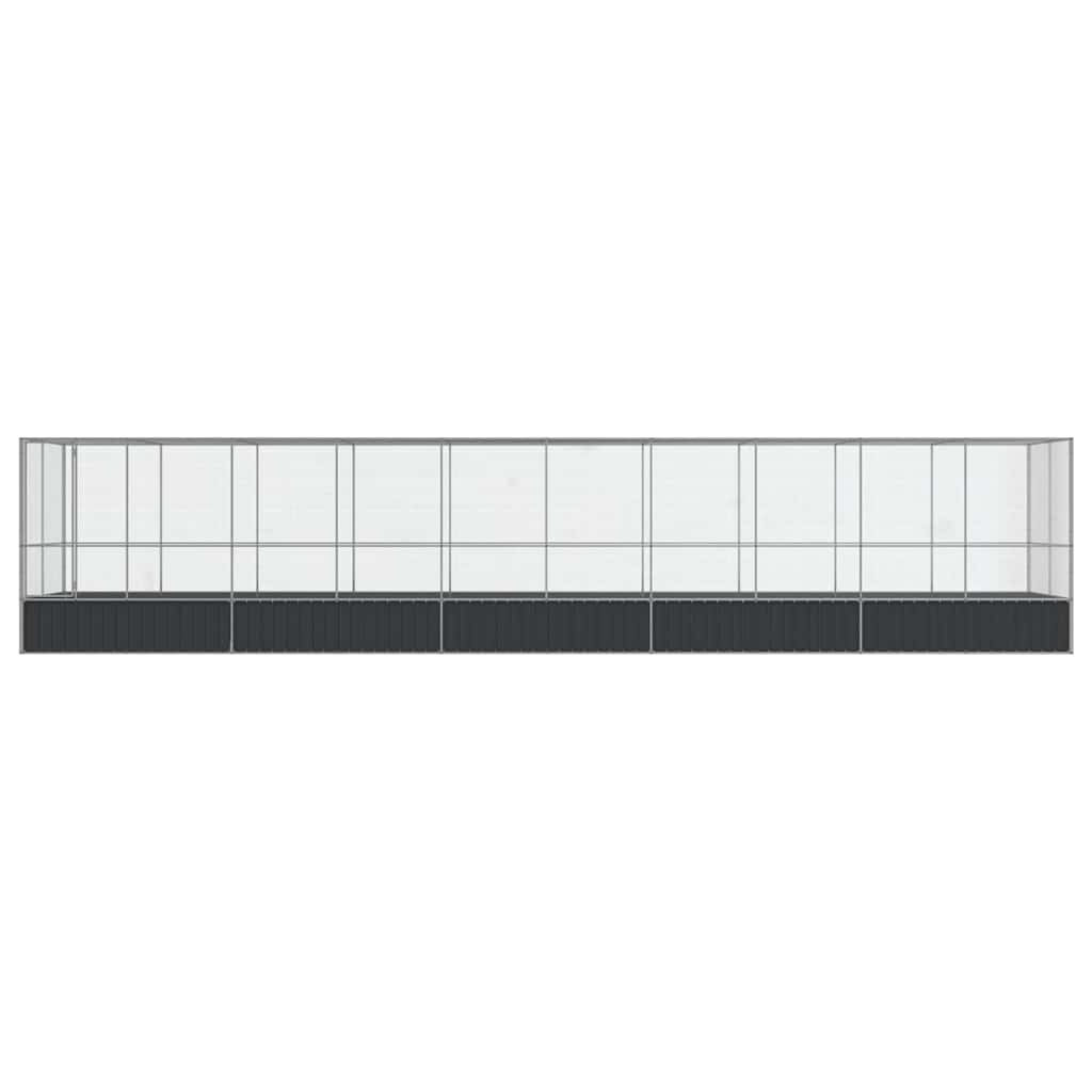 vidaXL Aviary with Extension Silver 1039x207x212 cm Steel 3
