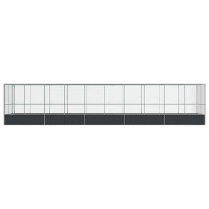 Aviary with Extension Silver Steel 1039 cm 207 cm